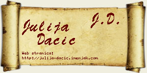 Julija Dačić vizit kartica
